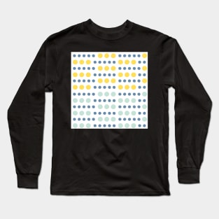 Whimsical Blue and Yellow Dots Long Sleeve T-Shirt